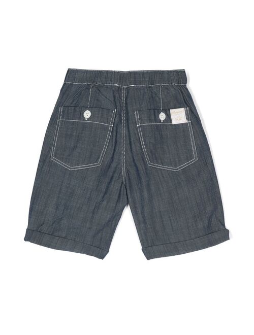 Bonpoint contrast stitching denim shorts