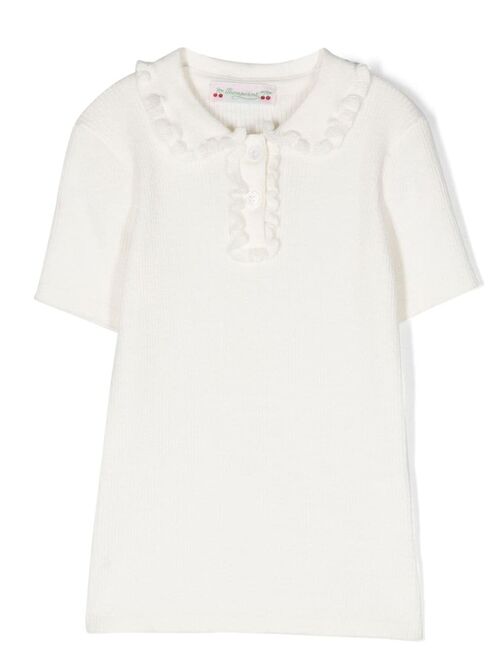 Bonpoint ruffle-trimmed polo top