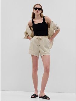 Women's Solid Crinkle Gauze Shorts