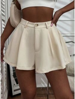 Unity Solid Plicated Wide Leg Shorts