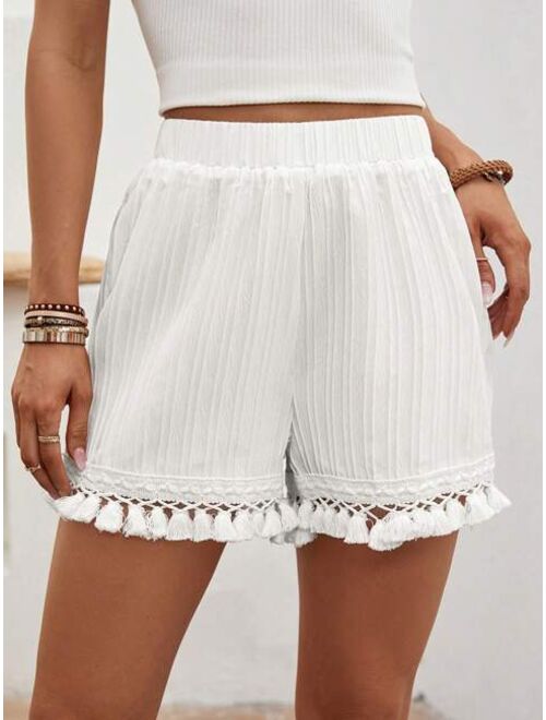 EMERY ROSE Tassel Hem Shorts