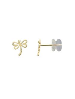 Charming Girl 14k Gold Dragonfly Stud Earrings