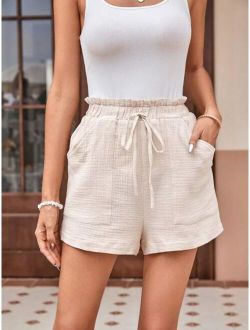 Paperbag Waist Knot Front Shorts
