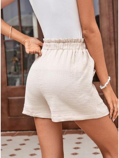 EMERY ROSE Paperbag Waist Knot Front Shorts