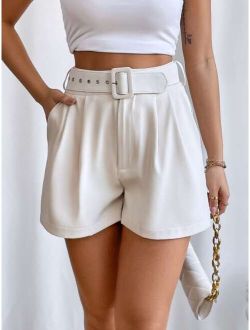 Unity Fold Pleated Belted Wide Leg Shorts