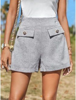 Unity Flap Detail Wide Leg Shorts