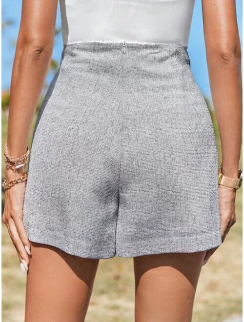 SHEIN Unity Flap Detail Wide Leg Shorts