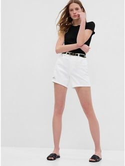 6" High Rise Cheeky Midi Denim Shorts with Washwell
