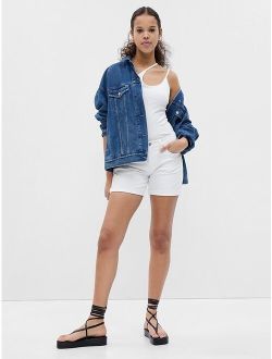 5 Mid Rise Girlfriend Denim Shorts with Washwell