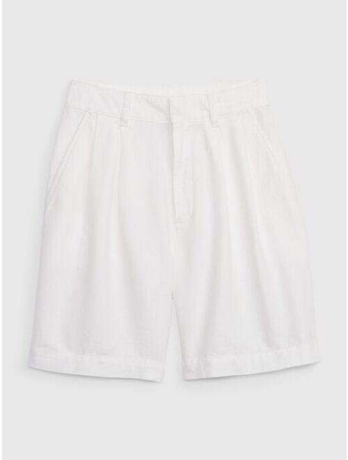 Gap Pleated Linen Bermuda Shorts