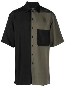 Song For The Mute two-tone camp-collar shirt