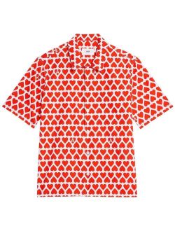 heart-print short-sleeve shirt