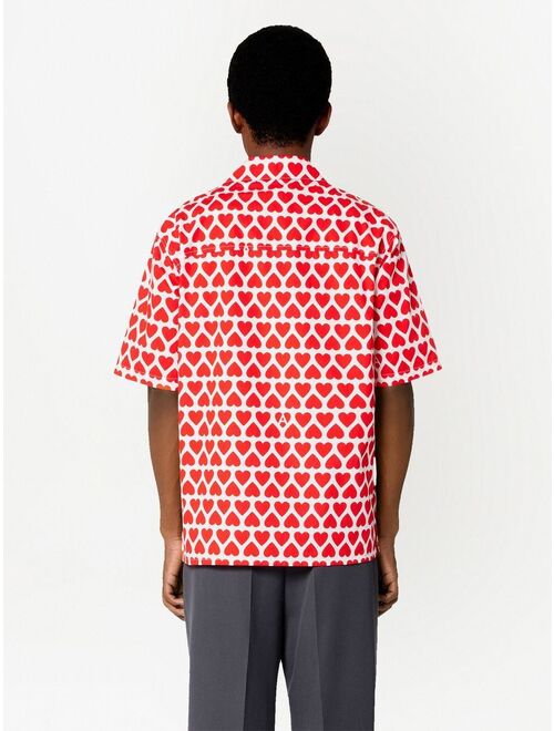 AMI Paris heart-print short-sleeve shirt