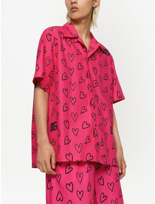 Dolce & Gabbana heart-print short-sleeve shirt