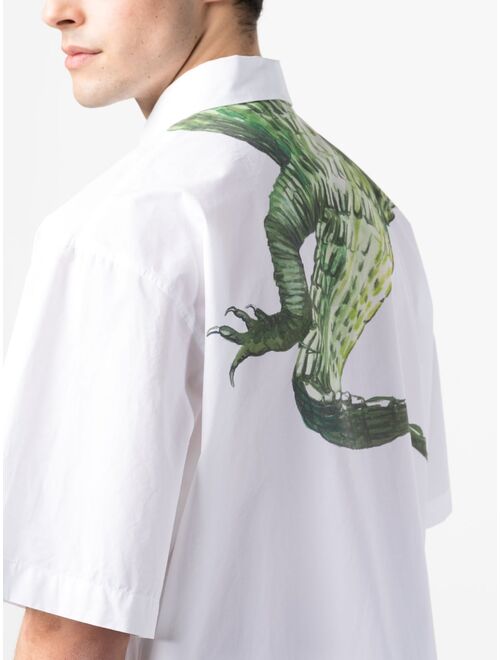 MSGM crocodile-print poplin cotton shirt