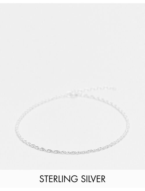 ASOS DESIGN sterling silver skinny rope chain bracelet