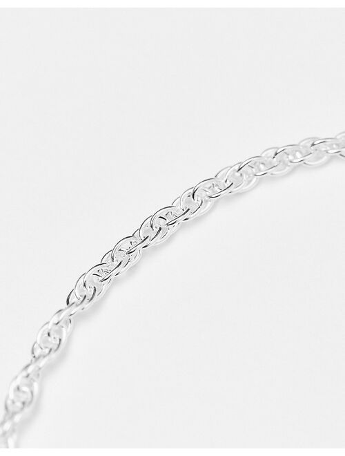 ASOS DESIGN sterling silver skinny rope chain bracelet