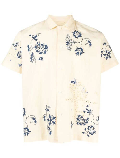 BODE embroidered floral shirt