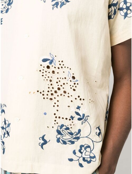 BODE embroidered floral shirt