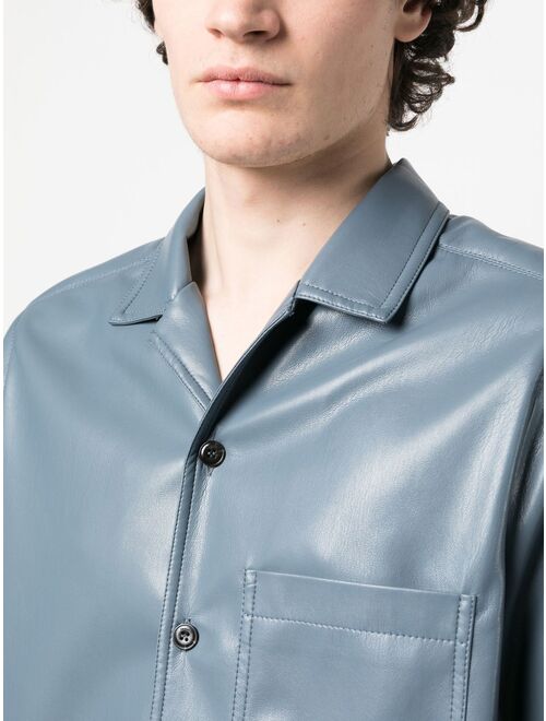 Nanushka faux leather short-sleeve shirt