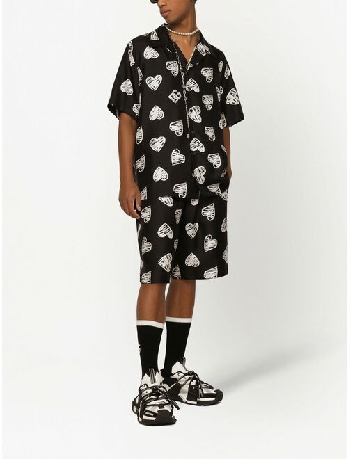 Dolce & Gabbana heart-print short-sleeve shirt