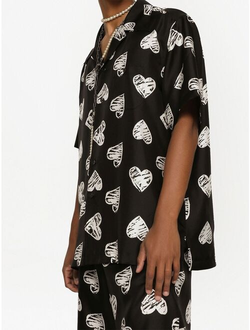 Dolce & Gabbana heart-print short-sleeve shirt