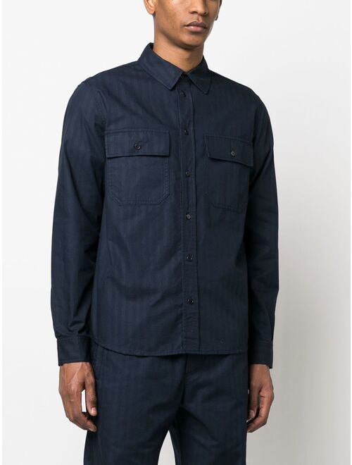 Wood Wood striped button-up overshirt