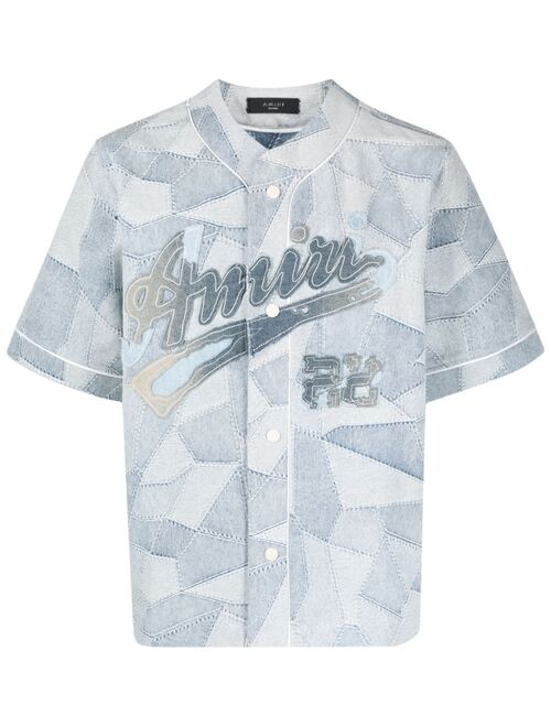AMIRI patchwork baseball shirt