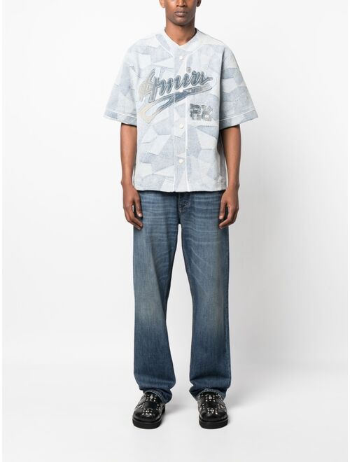 AMIRI patchwork baseball shirt