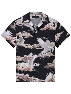 Pegasus-print bowling shirt