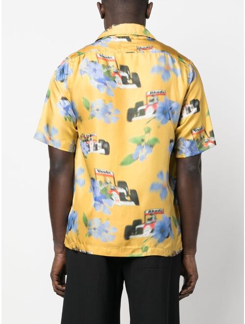 Rhude floral-print silk shirt