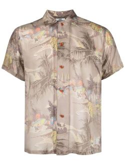 BODE Riviera-print silk short-sleeve shirt
