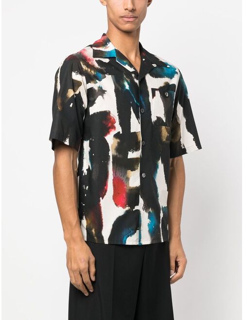 Alexander McQueen graffiti-print short-sleeved shirt