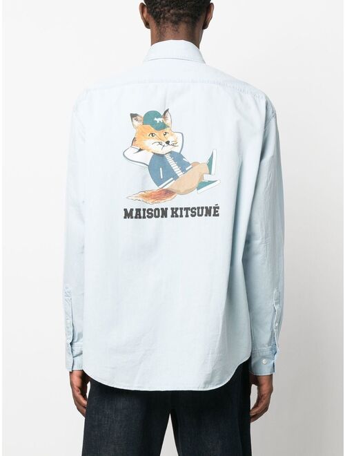 Maison Kitsune Chillax print relaxed shirt
