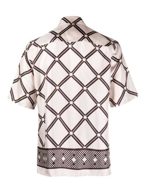 73 London geometric-print silk shirt