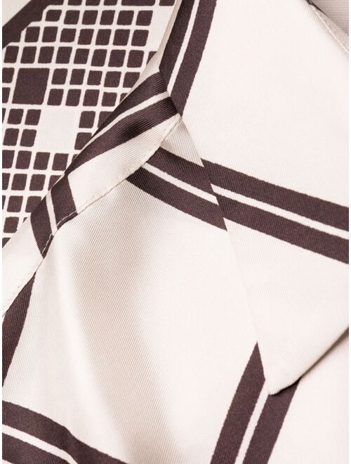 73 London geometric-print silk shirt