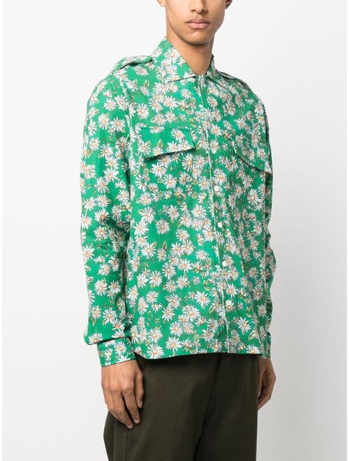 Rhude daisy-print long-sleeved shirt