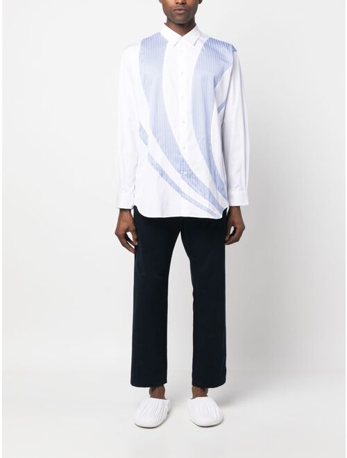 Comme Des Garcons Shirt stripe-panelling cotton shirt