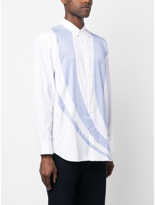 Comme Des Garcons Shirt stripe-panelling cotton shirt