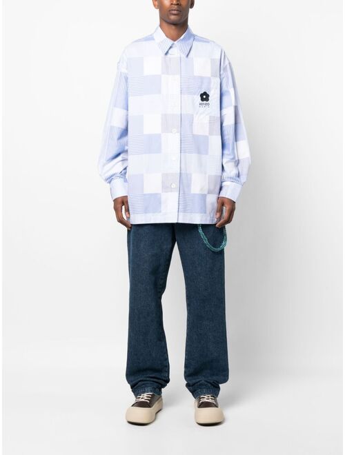 Kenzo oversized Patchwork long-sleeve shirt
