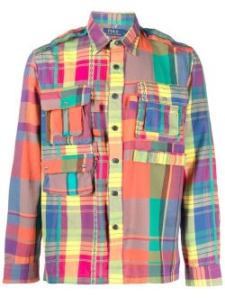 checkered multi-pocket shirt
