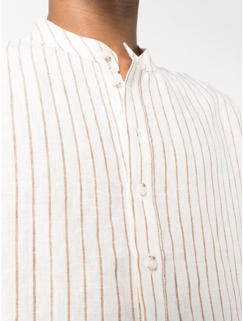 COMMAS round-collar striped shirt
