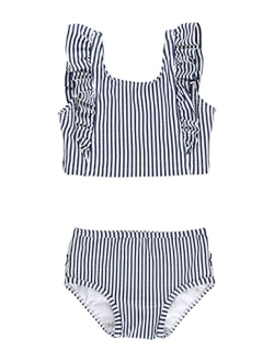 Baby/Toddler Girls Cropped 2-Piece Sleeveless Tankini Swimsuits with UPF50  Sun Protection
