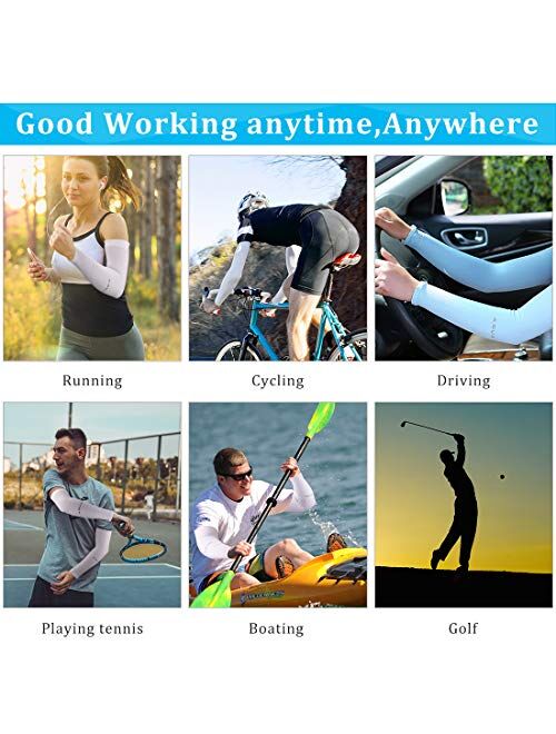LUOLIIL VOE Cooling Sun Sleeves UV Protection Arm Sleeves Arm Cover Sleeve for Men Women