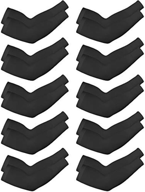 Boao 10 Pairs Arm Sleeve for Men Women Cooling Compression Tattoo Cover up Sleeves UV Sun Protection for Cycling Fishing Golf