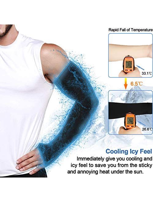 beister UV Protection Cooling Arm Sleeves, Women Men Summer Outdoor Sunblock Arm Cover with Thumb Hole