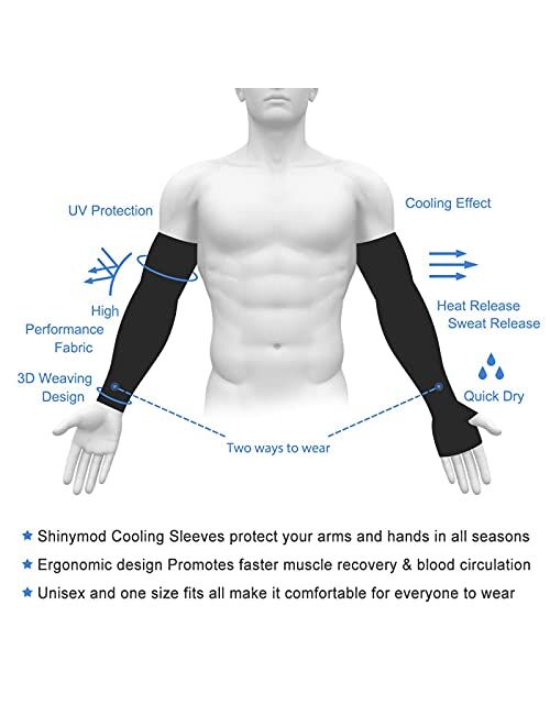 SHINYMOD Arm Sleeves for Men Women UV Sun Protection Compression Warmer Cover