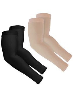 Rescoto 2 Pairs UV Protection Cooling Arm Sleeves Sun Sleeves UPF 50 Men Women