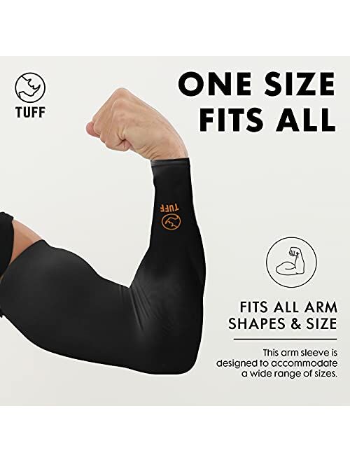 Tuff Sports Wear TUFF Compression Cooling Arm Sleeves - UPF 50 Arm Sleeves for Men & Women