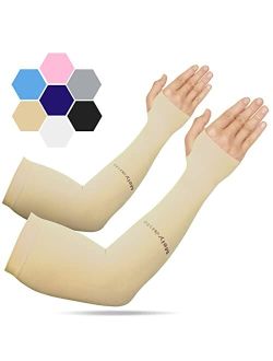 Meiyante Arm Sleeves for Men & Women 1 Pair Sun UV Protective UPF 50 Long Sleeves Tattoo Cover up Sleeves to Cover Arm Sleeves Warmth